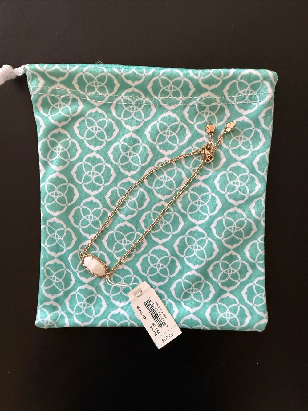 Kendra Scott Gold Chain Bracelet with Oval Cream Stone